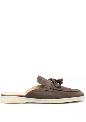 Scarosso Lucrezia tassel-detail suede mules - Brown