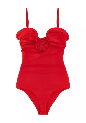Magda Butrym rose-embellished swimsuit - Red