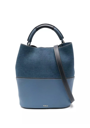 Furla denim-panel tote bag - Blue