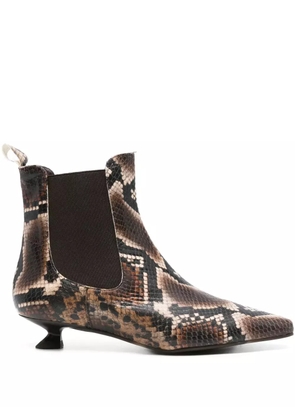 Pedro Miralles snakeskin pointed-toe boots - Brown