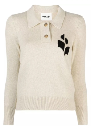 MARANT ÉTOILE Nola knitted polo sweatshirt - Neutrals