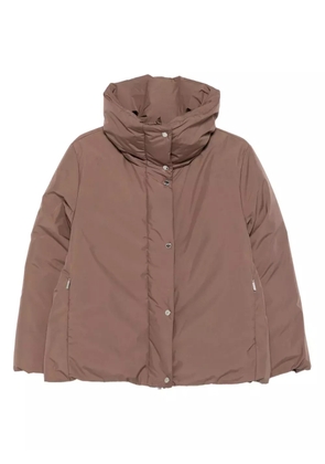 Moorer high-neck buttoned jacket - Brown