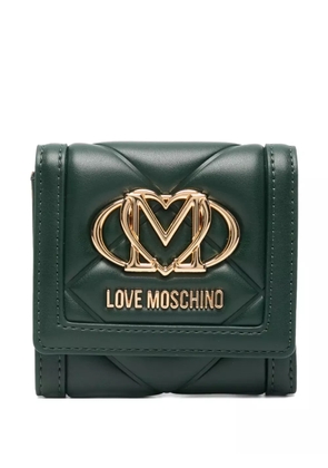 Love Moschino quilted logo-plaque wallet - Green
