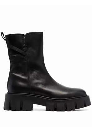 Premiata leather shearling boots - Black