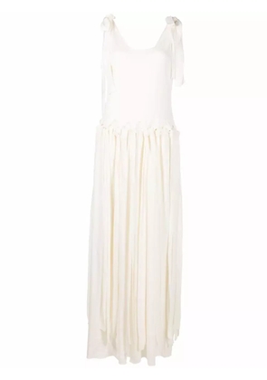 Chloé drop-waist knotted crepe maxi dress - Neutrals