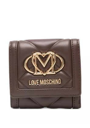 Love Moschino quilted logo-plaque wallet - Brown