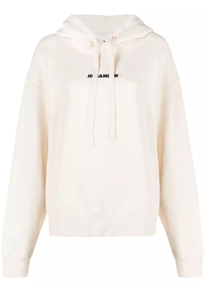 Jil Sander logo-print drawstring hoodie - Neutrals
