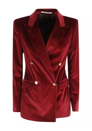 Tagliatore velvet double-breasted jacket - Red