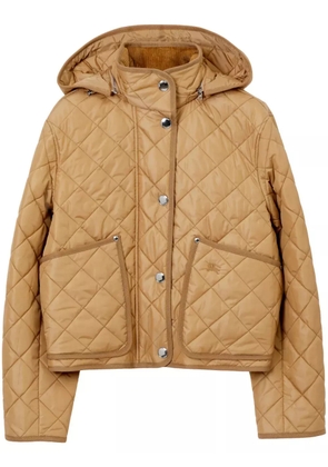 Burberry diamond-quilted hooded jacket - Neutrals