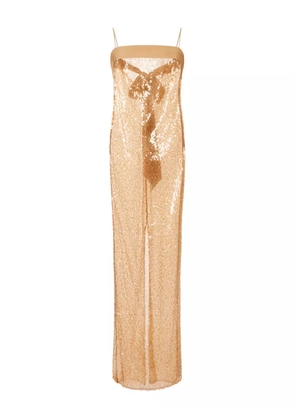 Elisabetta Franchi sequin-embellished maxi dress - Neutrals