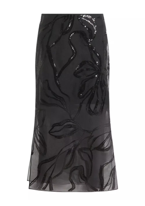 Brunello Cucinelli sequin-embellished flared skirt - Black