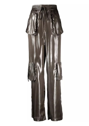 Blumarine high-waisted high-shine trousers - Green