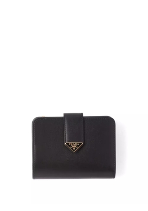 Prada triangle-logo leather bi-fold wallet - Black