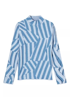 Kenzo stripe-pattern high-neck sweater - Blue