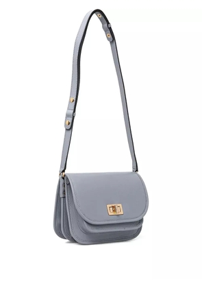 Geox Flavrie flap-lock leather crossbody bag - Grey