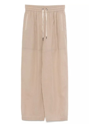 Brunello Cucinelli pleated semi-sheer trousers - Brown