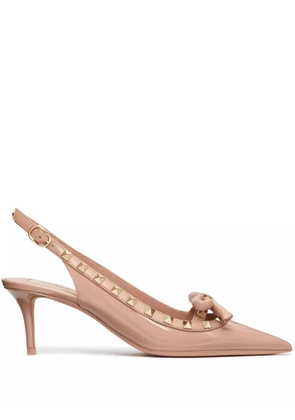 Valentino Garavani 60mm Rockstud Bow slingback pumps - Pink