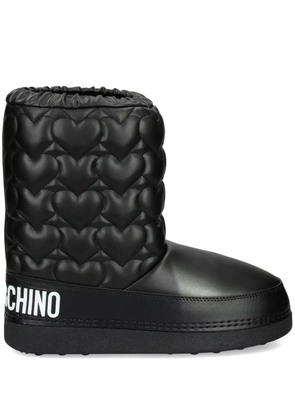 Love Moschino logo-print quilted boots - Black