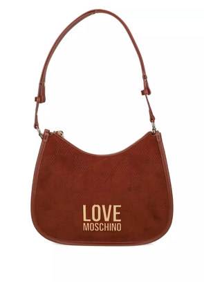 Love Moschino checked-pattern shoulder bag - Brown
