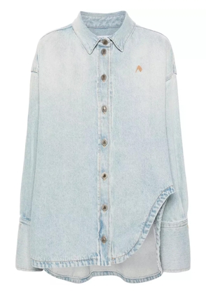 The Attico spread-collar denim coat - Blue