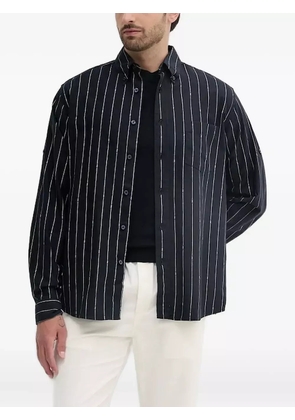 BOSS pinstripe logo shirt - Blue