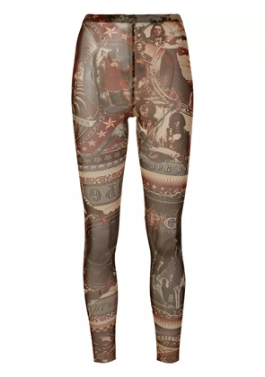 Jean Paul Gaultier Pre-Owned printed sheer fitted trousers - Multicolour