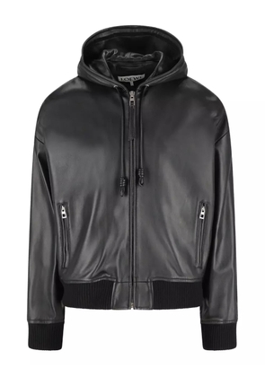 LOEWE hooded leather jacket - Black