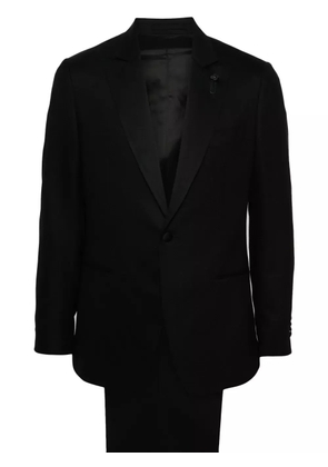 Lardini single-breasted crepe suit - Black