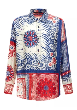 Roberto Cavalli long-sleeve silk shirt - Blue