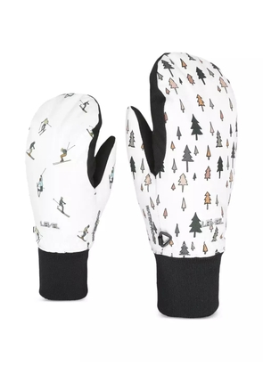 Level graphic-print gloves - White