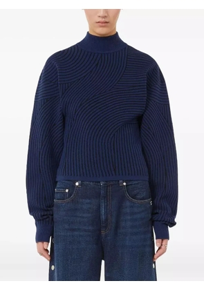 Max Mara Febo wave-pattern high-neck sweater - Blue