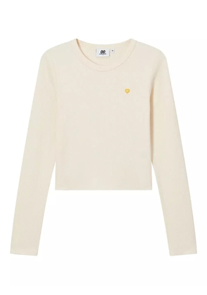 CHOCOOLATE heart-embellished ribbed T-shirt - Neutrals