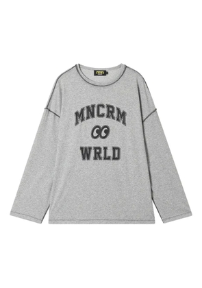 Mini Cream graphic-print cotton top - Grey