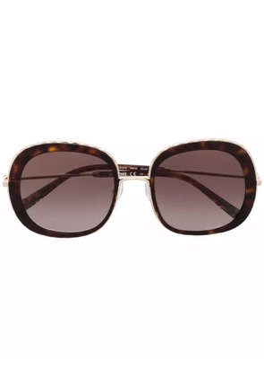 MISSONI EYEWEAR hammered-trim sunglasses - Brown