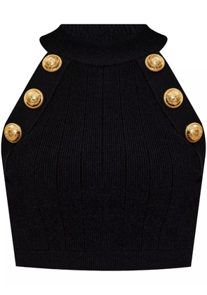 Balmain button-detail top - Black