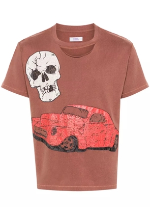 ERL skull-print cotton T-shirt - Brown