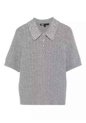 Maje embellished cable-knit lolo top - Grey