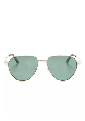 Cartier Eyewear Santos de Cartier navigator-frame sunglasses - Gold