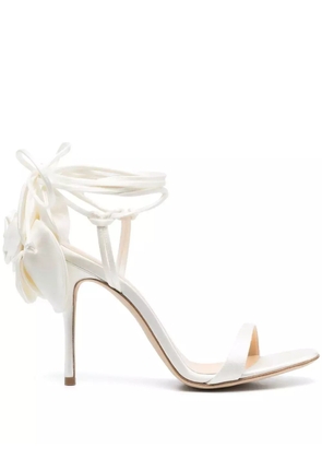 Magda Butrym 105mm flower satin sandals - White