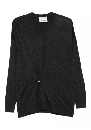 ISABEL MARANT Chiraz V-neck ring-detail sweater - Grey