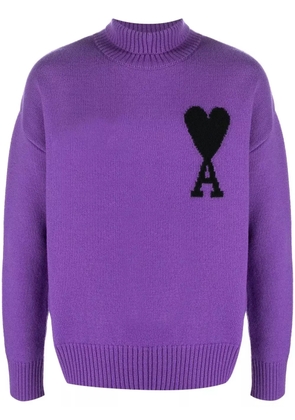 AMI Paris Ami de Coeur roll-neck jumper - Purple