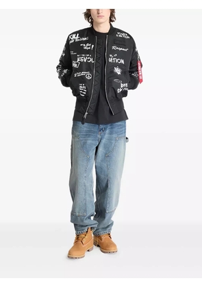 Alpha Industries MA-1 Peace bomber jacket - Black