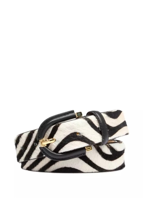 Lancel Ardillon zebra-print leather belt - Black