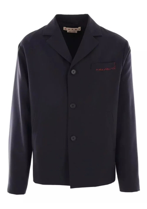 Marni logo-embroidered blazer - Blue