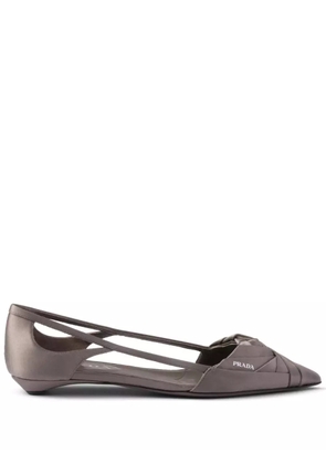 Prada Satin cut-out ballerinas - Grey