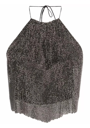 MANURÍ metallic halterneck backless blouse - Grey