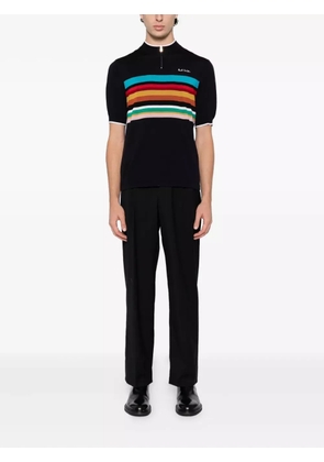 Paul Smith logo-embroidered striped top - Blue