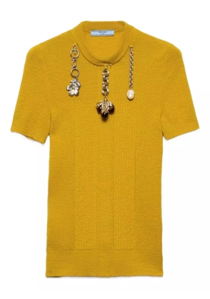Prada charm-eembellishment T-shirt - Yellow