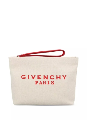 Givenchy logo-print clutch bag - Neutrals