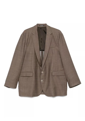 Emporio Armani check-pattern blazer - Brown